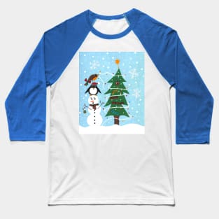 WHITE Christmas Teamwork Baseball T-Shirt